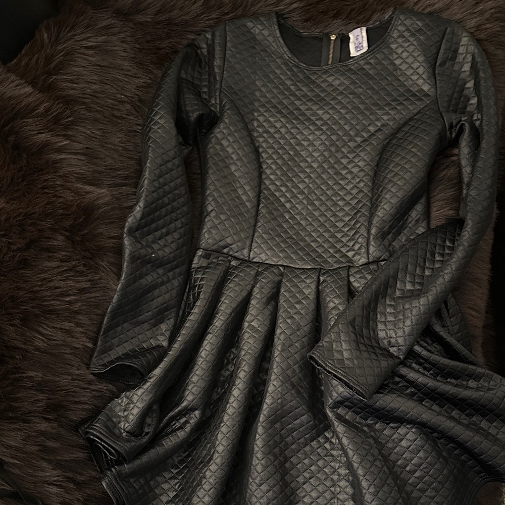 Elegant Black Quilted Dress